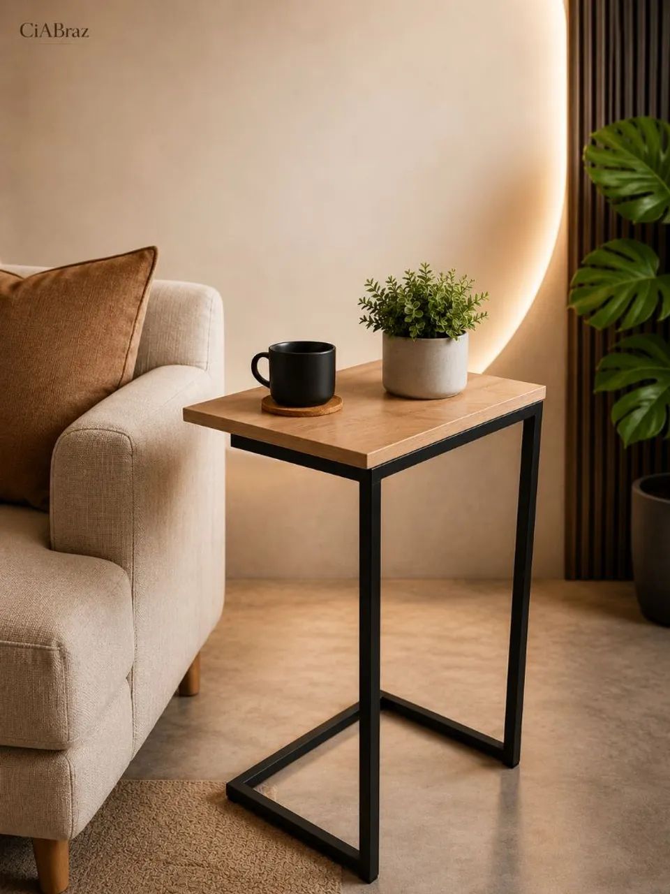 Mesa Lateral Estilo Industrial
