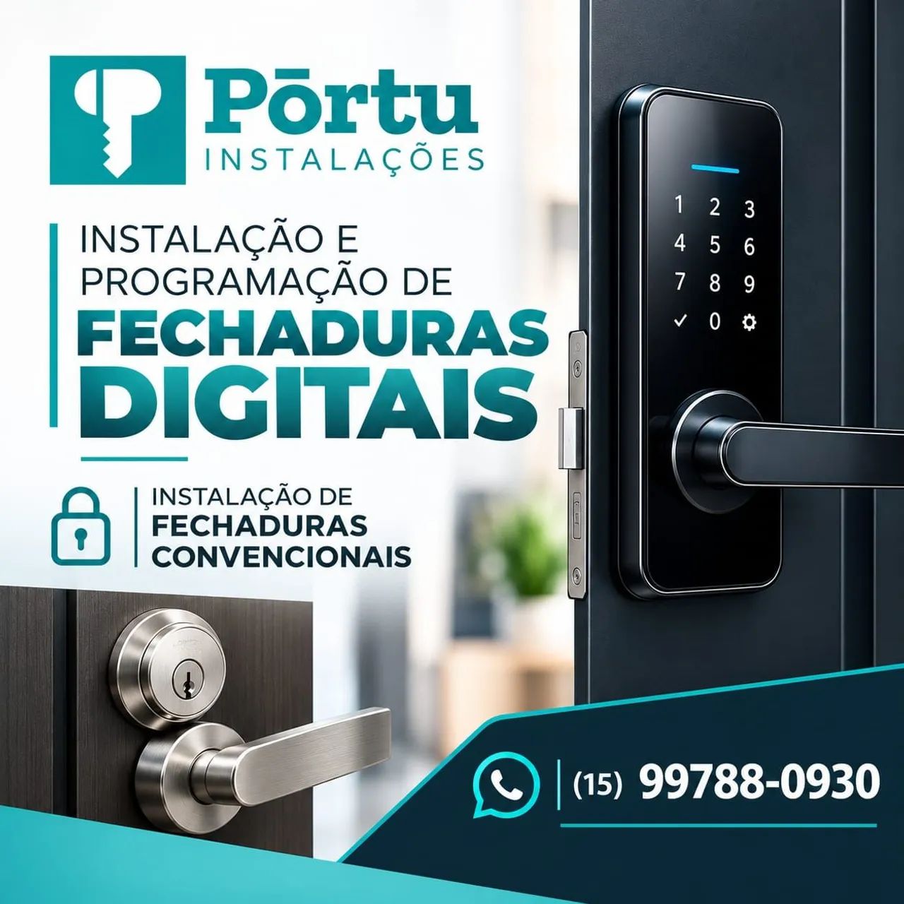 Instalação de fechaduras digitais e convencionais 