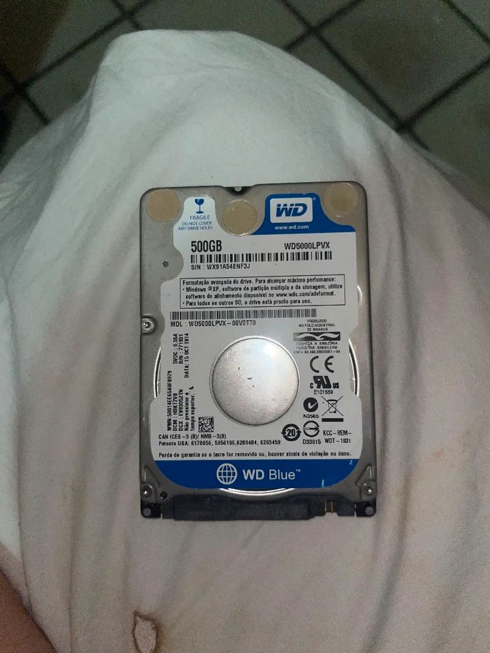 HD Para Notebook WD BLUE 500Gb