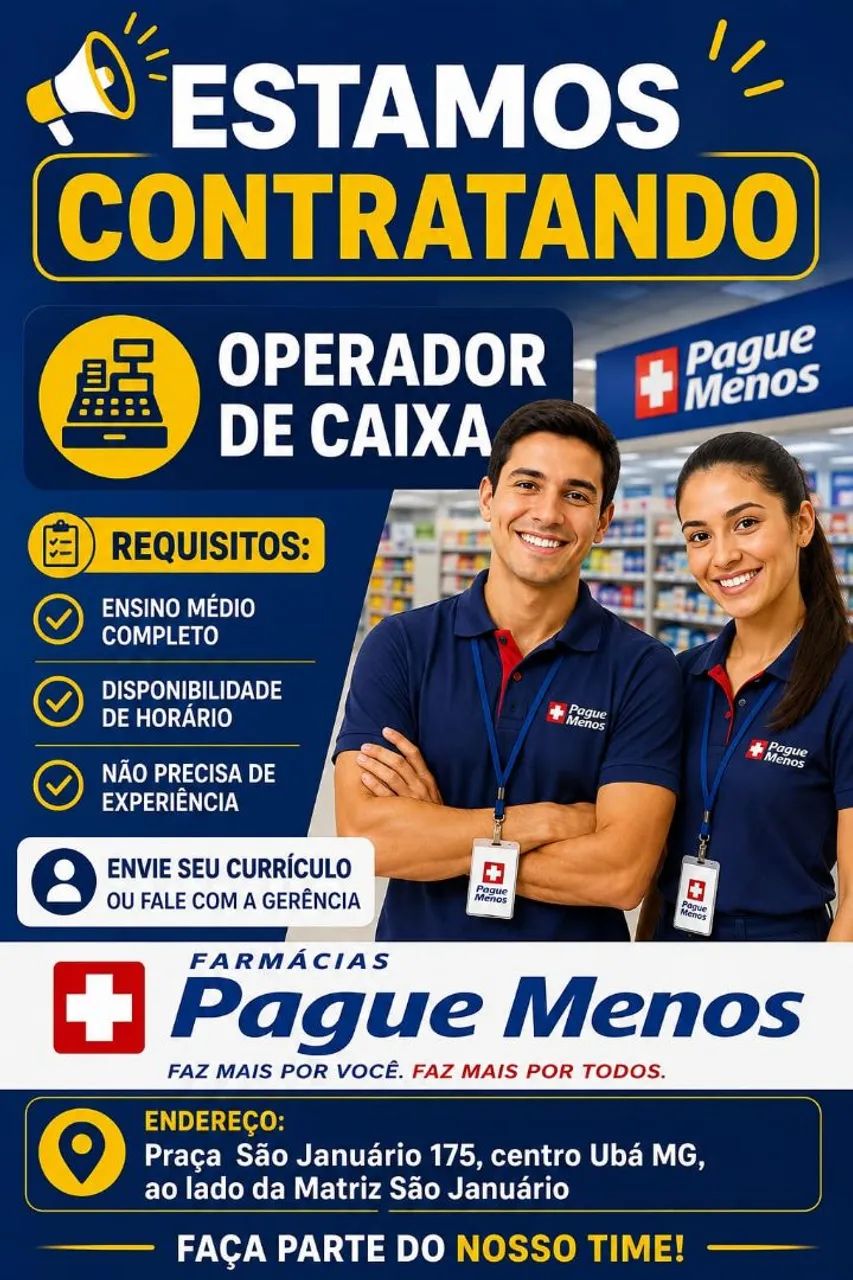 Vaga Operador de caixa 
