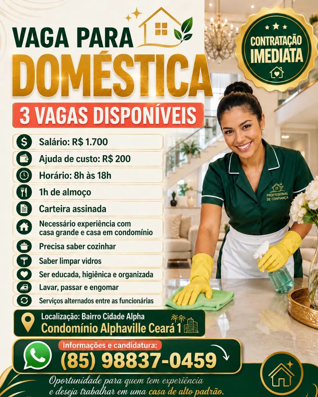 ESTAMOS CONTRATANDO DOMÉSTICAS