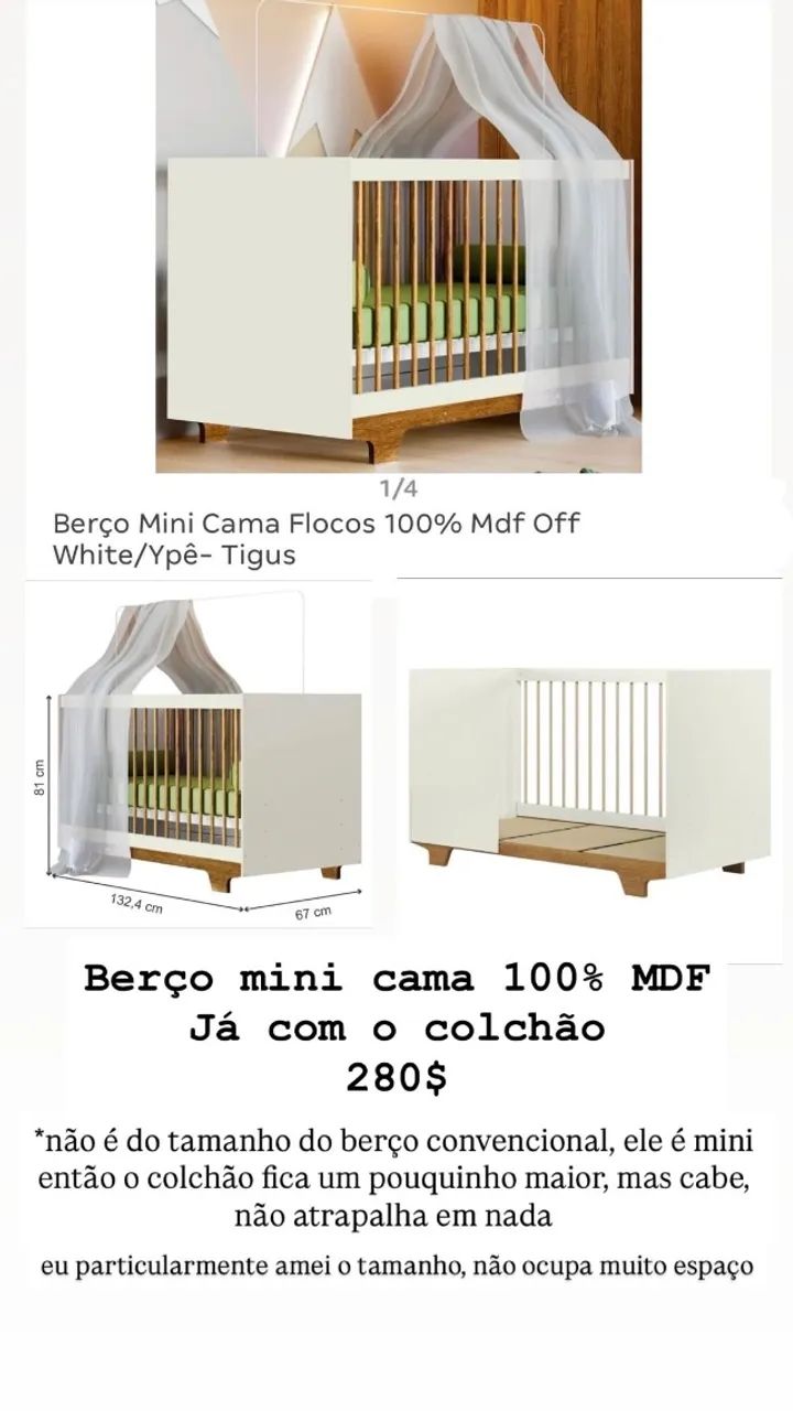 Berço (mini) com colchão  - Foto 5