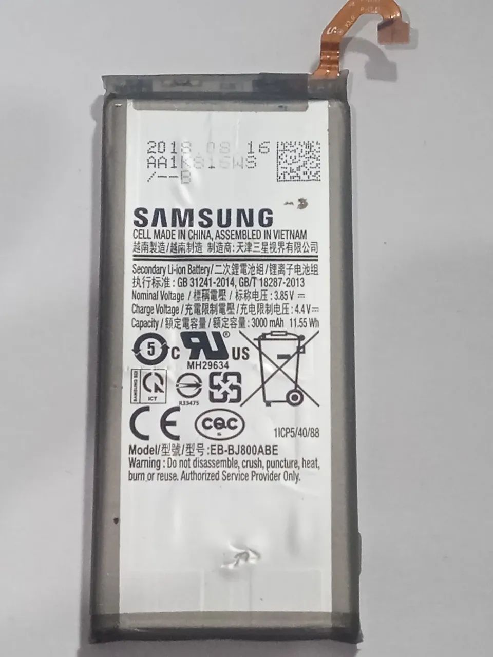 Bateria celular Samsung Galaxy J6 J600 J800 EB-BJ800AB 3000mAh original 