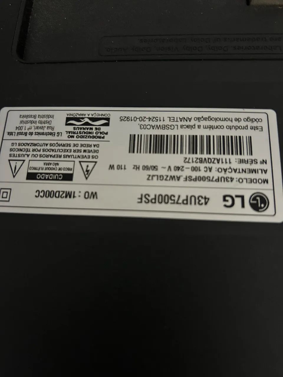 TV LG 43 (defeito) - Foto 2