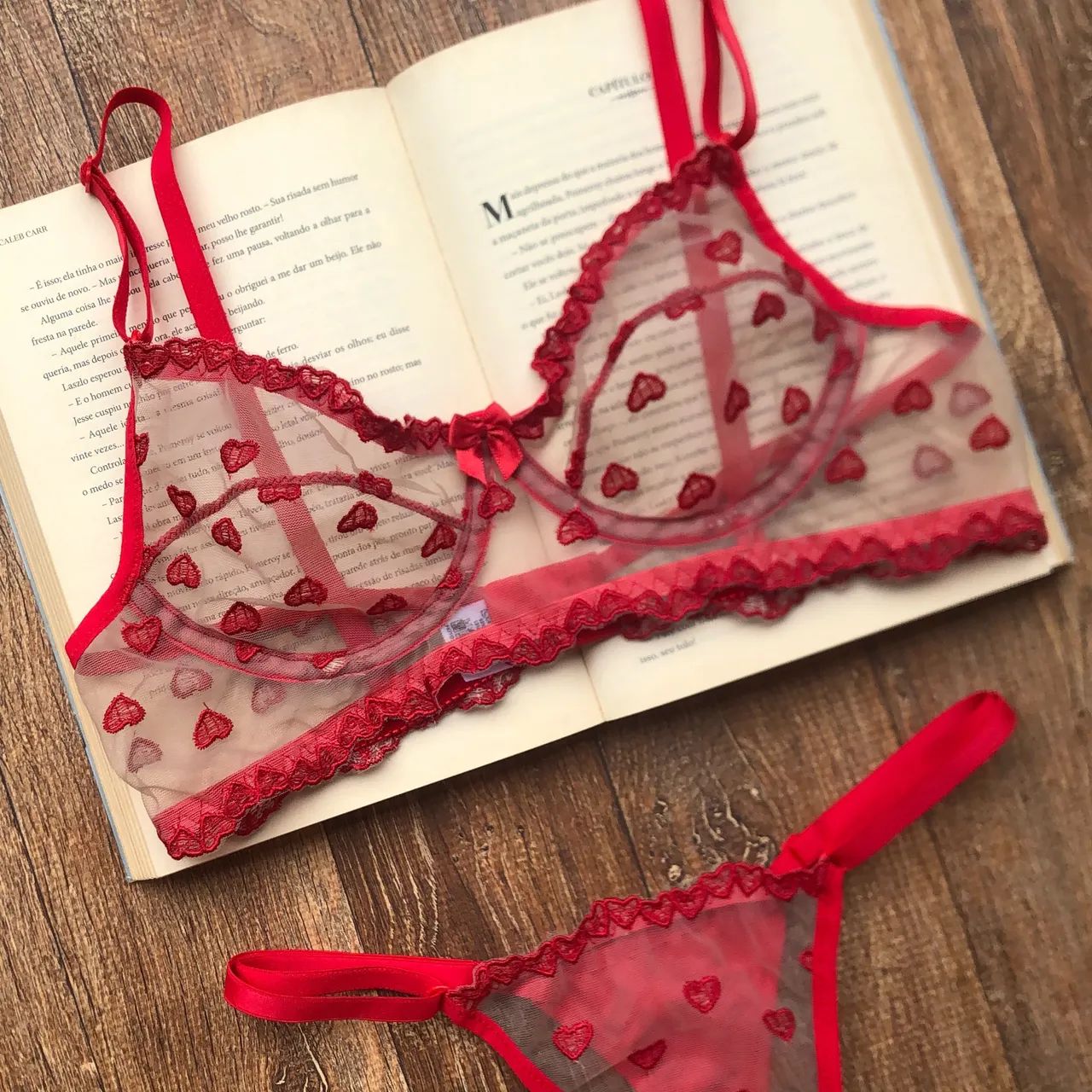 Conjunto de lingerie vermelha  - Foto 2