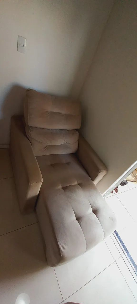 Poltrona chaise cor bege - Foto 4