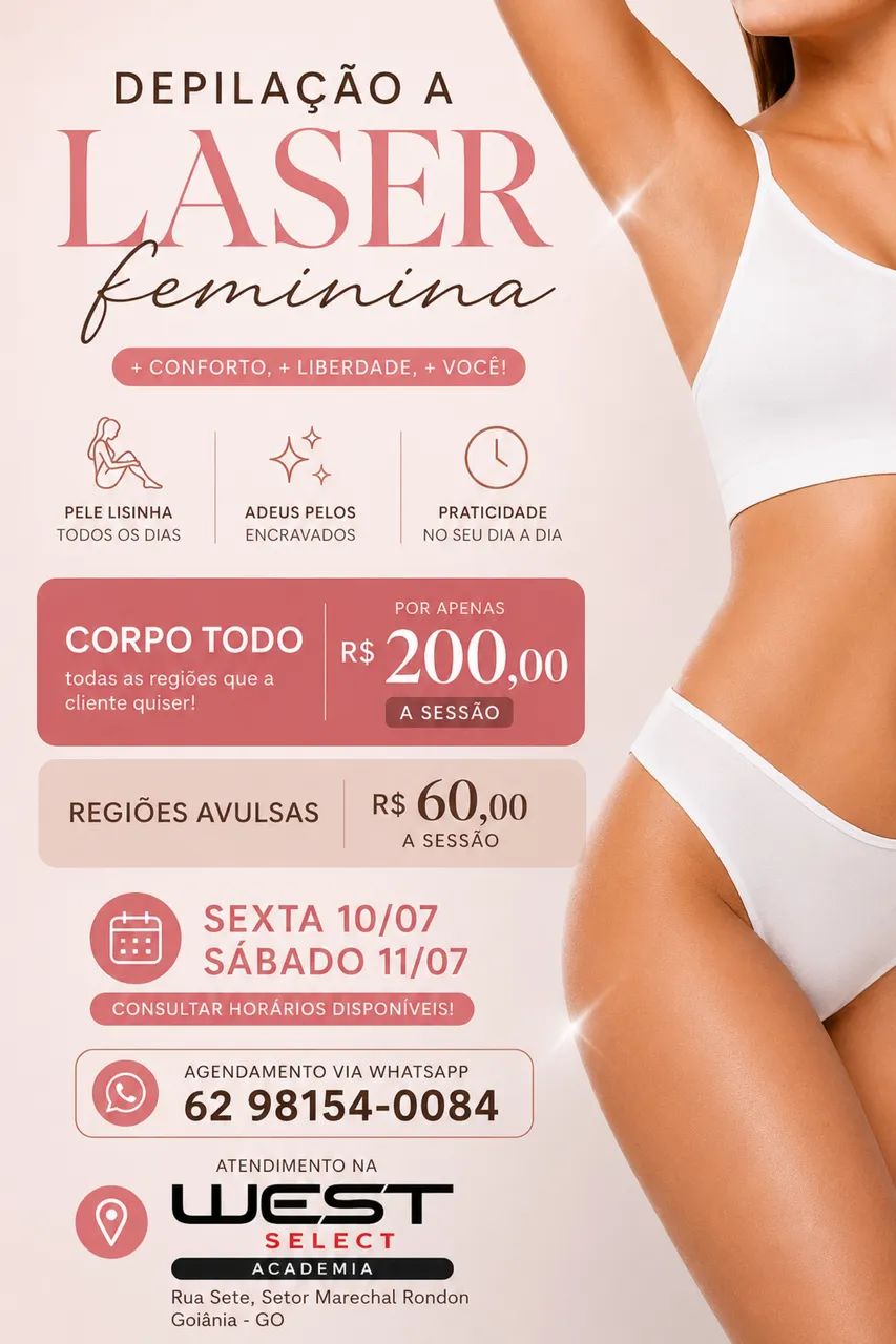 DEPILAÇÃO A LASER FEMININA E MASCULINA 