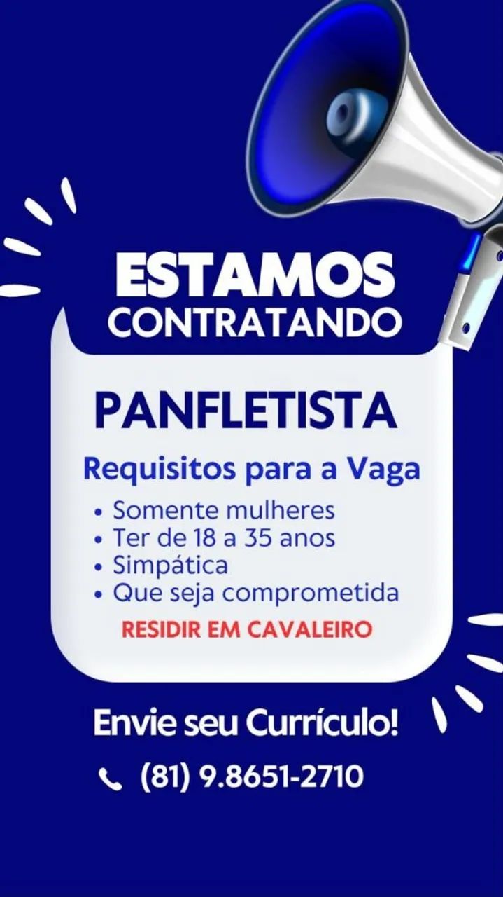 VAGA PARA PANFLETAGEM