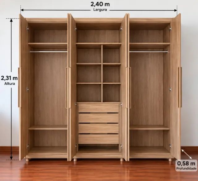 GUARDA ROUPA 6 PORTAS - Foto 2