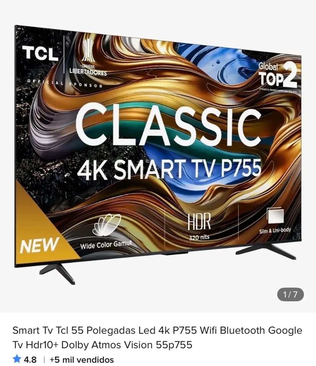 Smart tv 4k 55 polegadas 