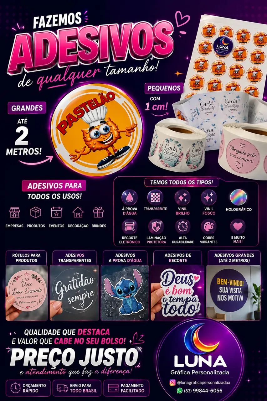 Adesivo personalizado qualquer Tamanho 