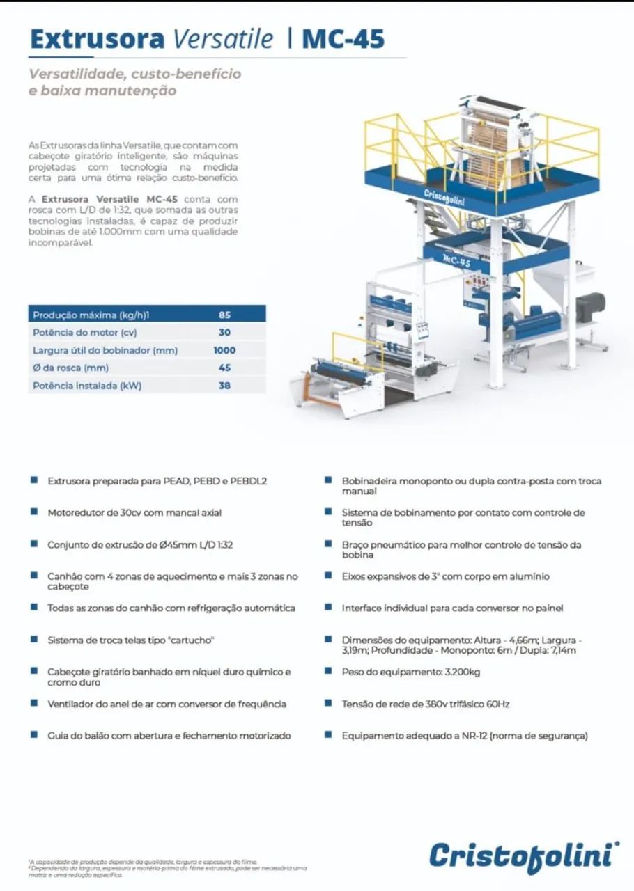 Extrusora mc 45 cristofolini