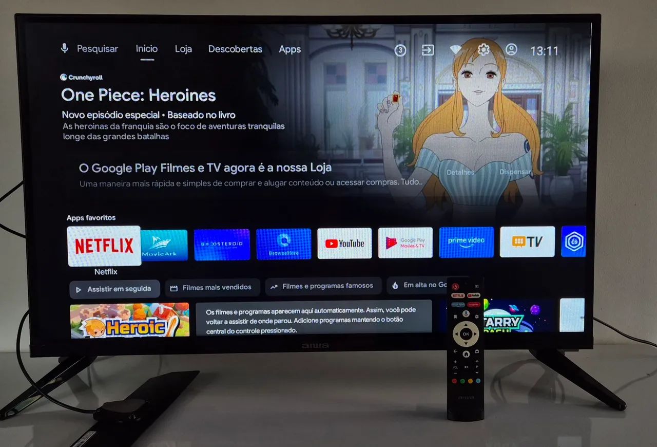Televisão Aiwa Smart Android Tv Led 32 pol com Controle e Antena Digital Intelbras - Foto 5