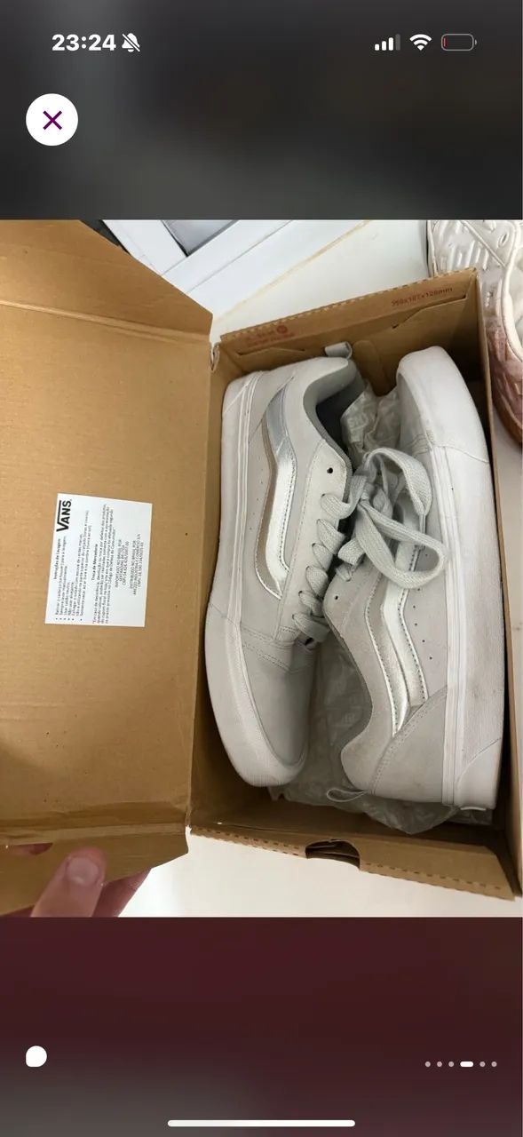 Vans Knu Skool silver metallic true white 