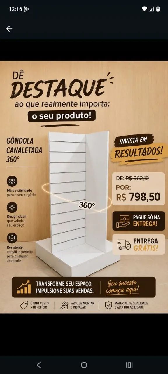 Gôndola em mdf