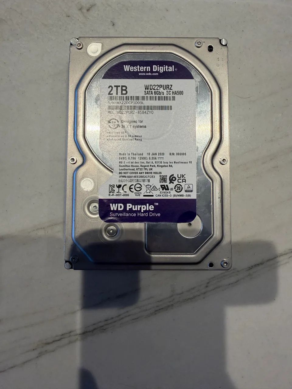 HD Western Digital Purple 2T - Foto 2