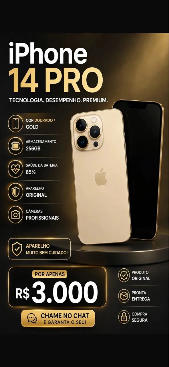 IPHONE 14 PRO 256GB GOLD - Celulares e Smartphones - Periolo