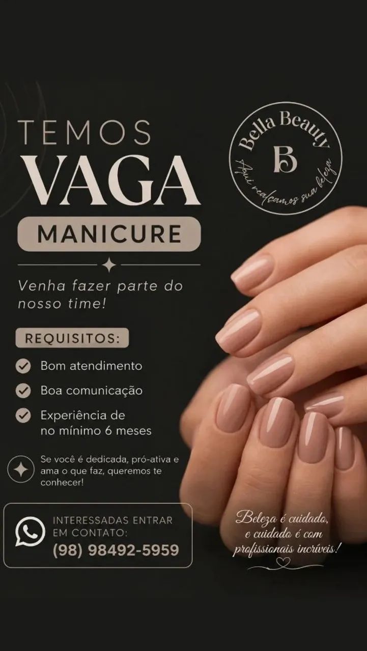 Vaga para manicure 