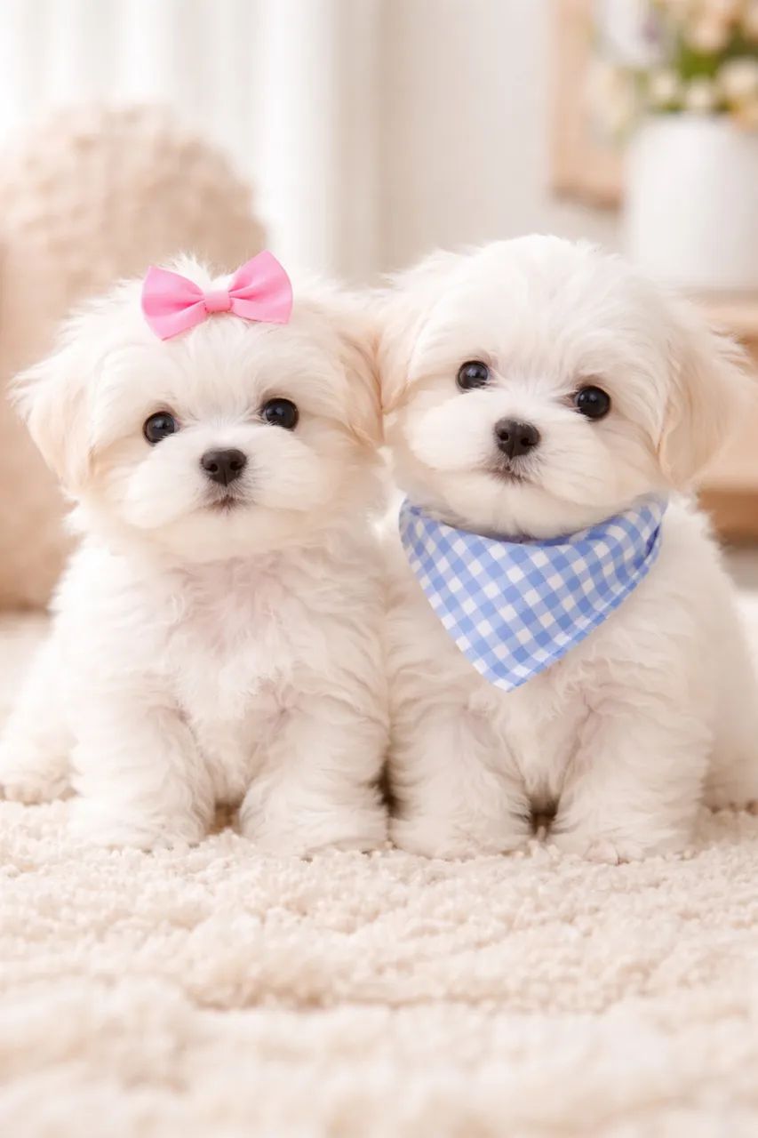 Maltês (mini) Filhotes fêmea e macho disponível. 