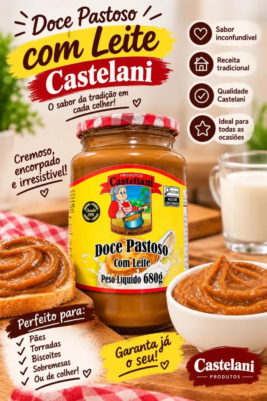 Doce pastoso com leite Castelani 680g 