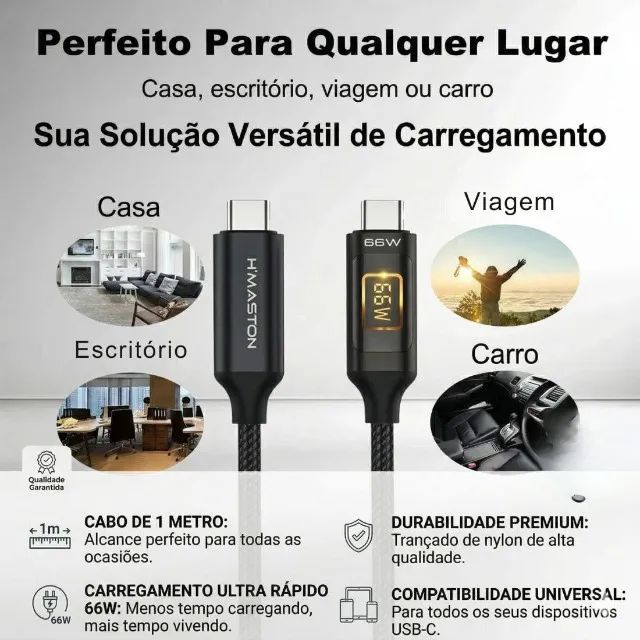 Cabo Usb C 1m 66w Hmaston - Foto 4