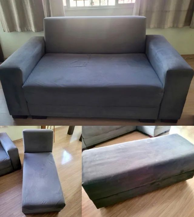 Sofá Modular 3 Lugares | Chaise Revers ível + Puff | Vira Cama  - Foto 4