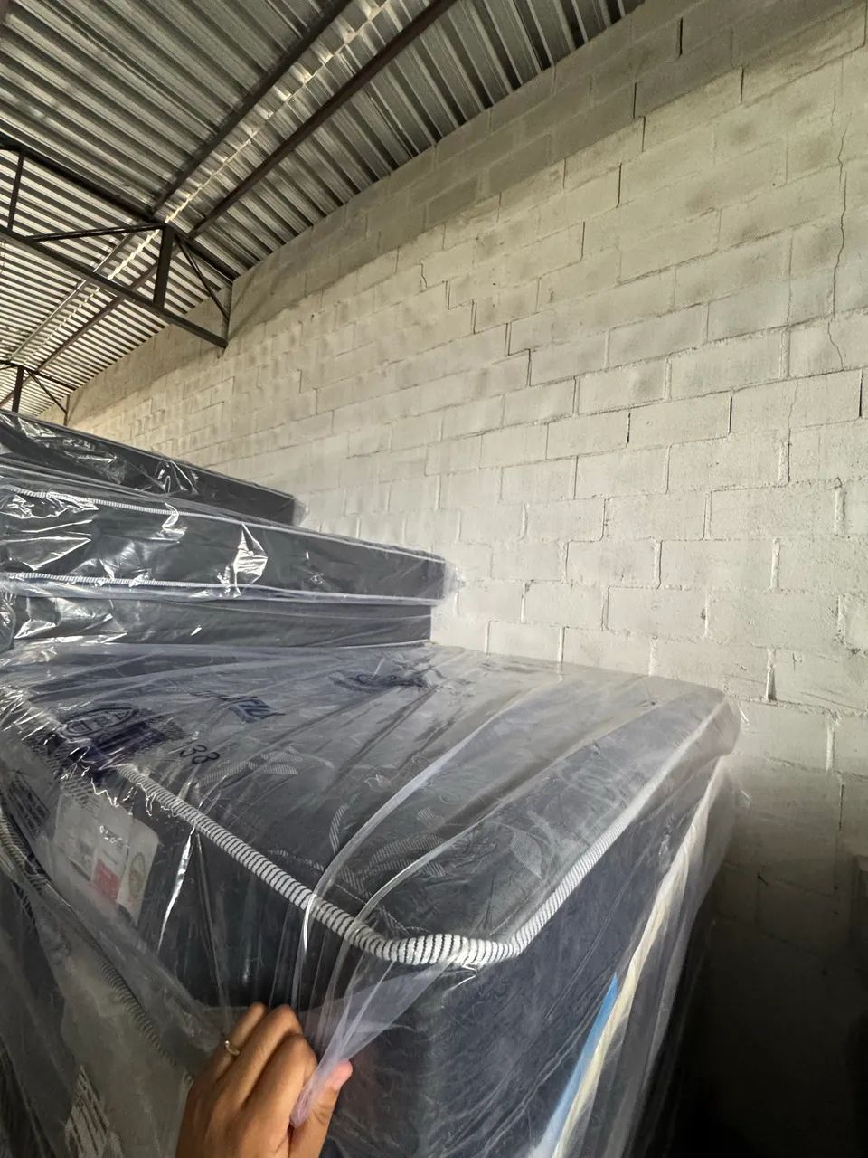 Conjunto de cama completo molas colchão e base 