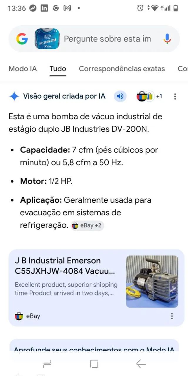 Bomba de vácuo JB