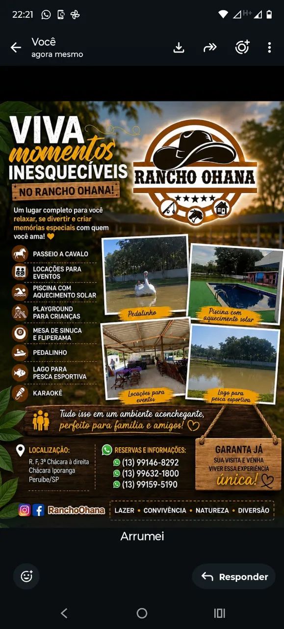Sítio para locação 