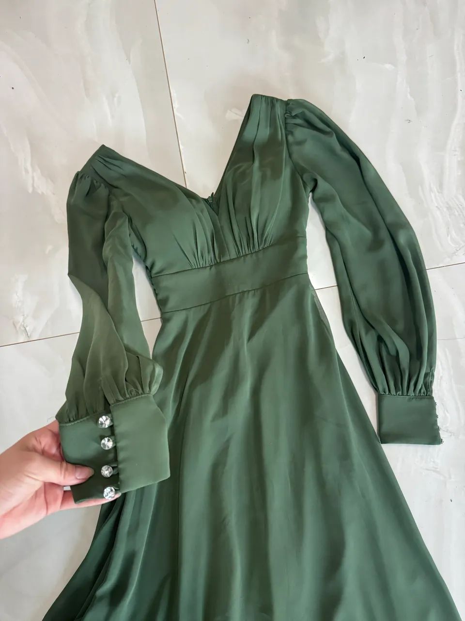 Vestido de Festa verde (usado) - Foto 3