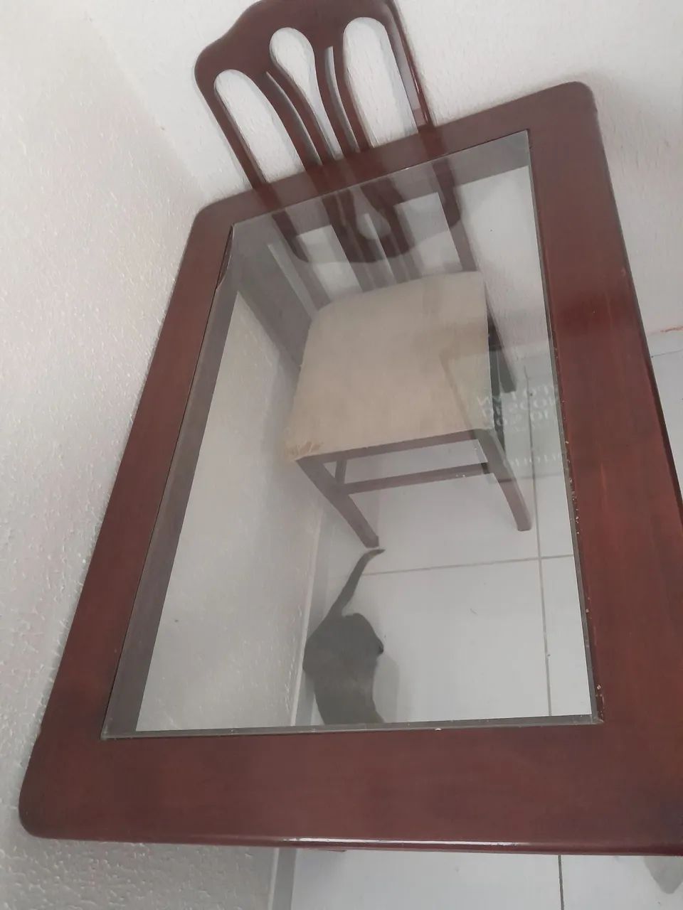 Mesa de Jantar com 4 Cadeiras e Tampo de Vidro - Foto 3
