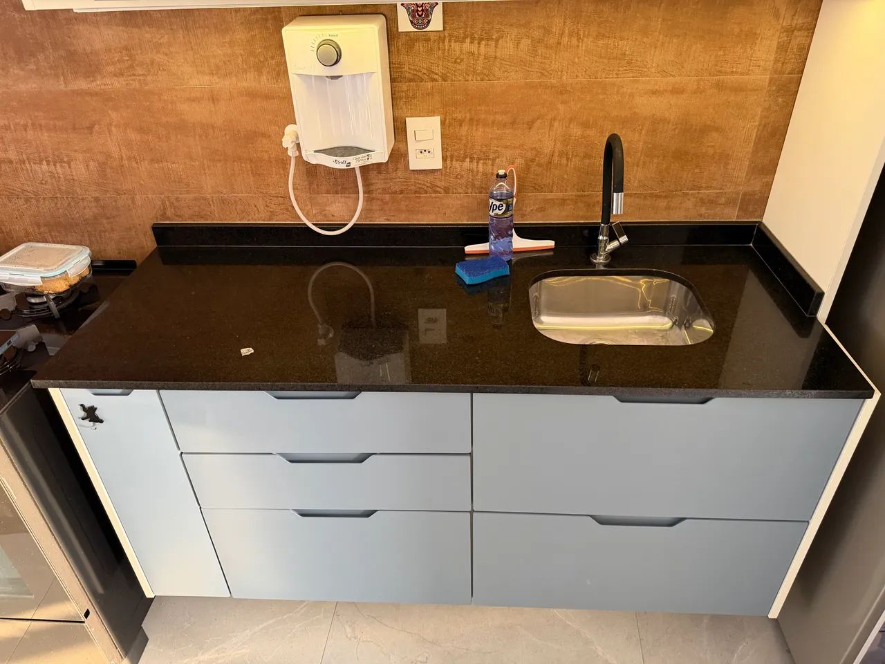 COZINHA PLANEJADA COMPLETA + BANCADA DE GRANITO E CUBA - Foto 4