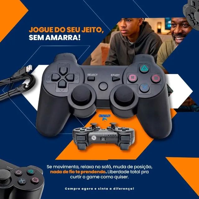 Controle wireless USB com feedback para jogos em PC e PS3 Pronta entrega - Foto 4