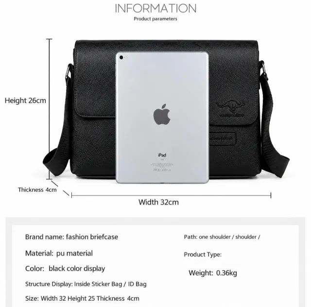 Bolsa em couro PU para tablet ou notebook compacto  - Foto 2