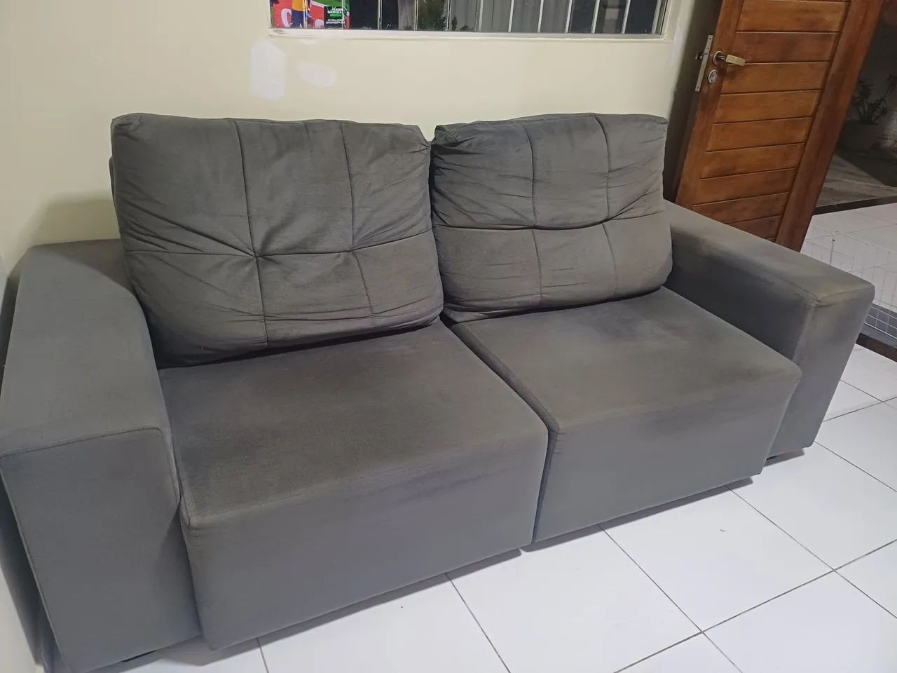Sofa retratil e reclináveis cinza Bosque das colinas - Foto 2