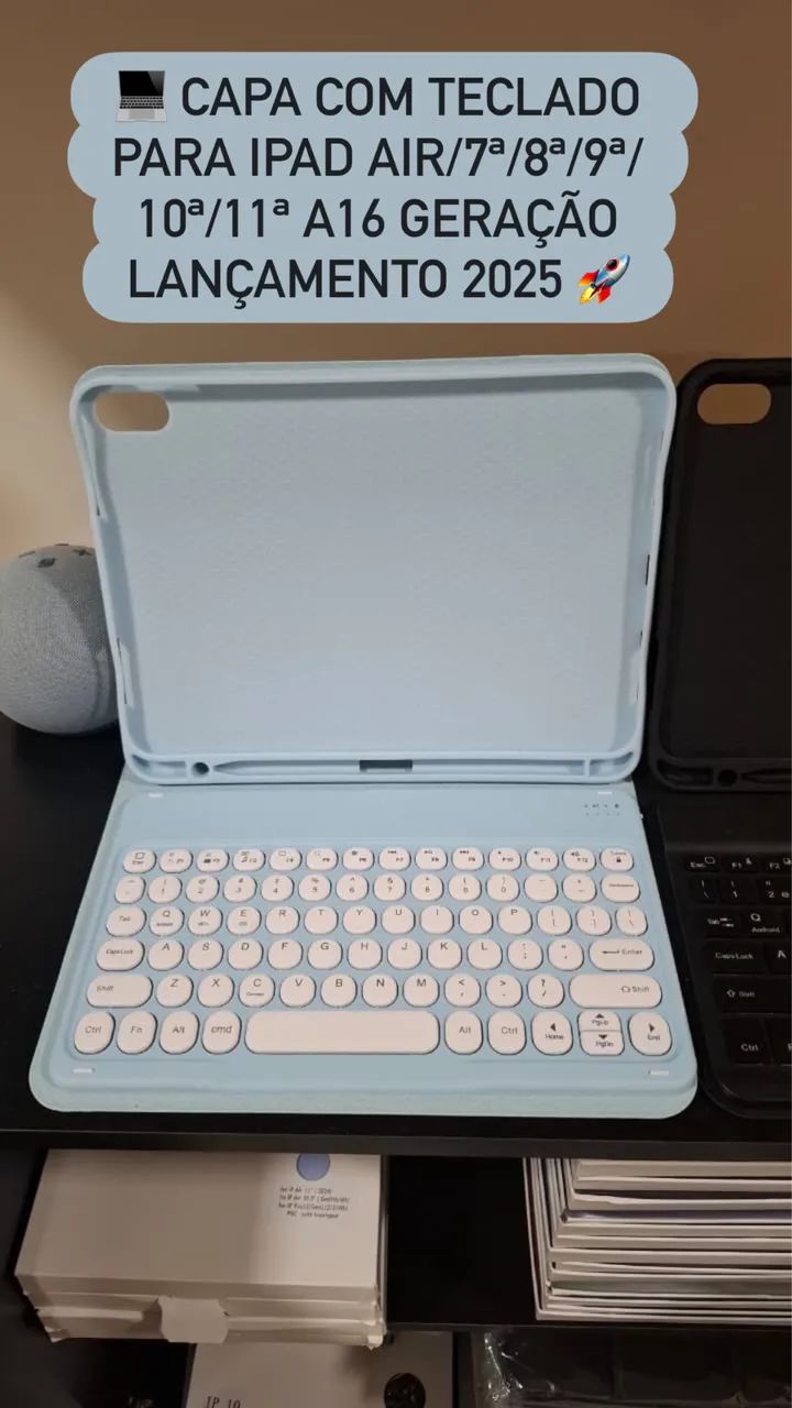 Capas com teclado para iPad Air/7ª/8ª/9ª/10ª/11ª A16 Geração Lançamentos 2025 Com  - Foto 5