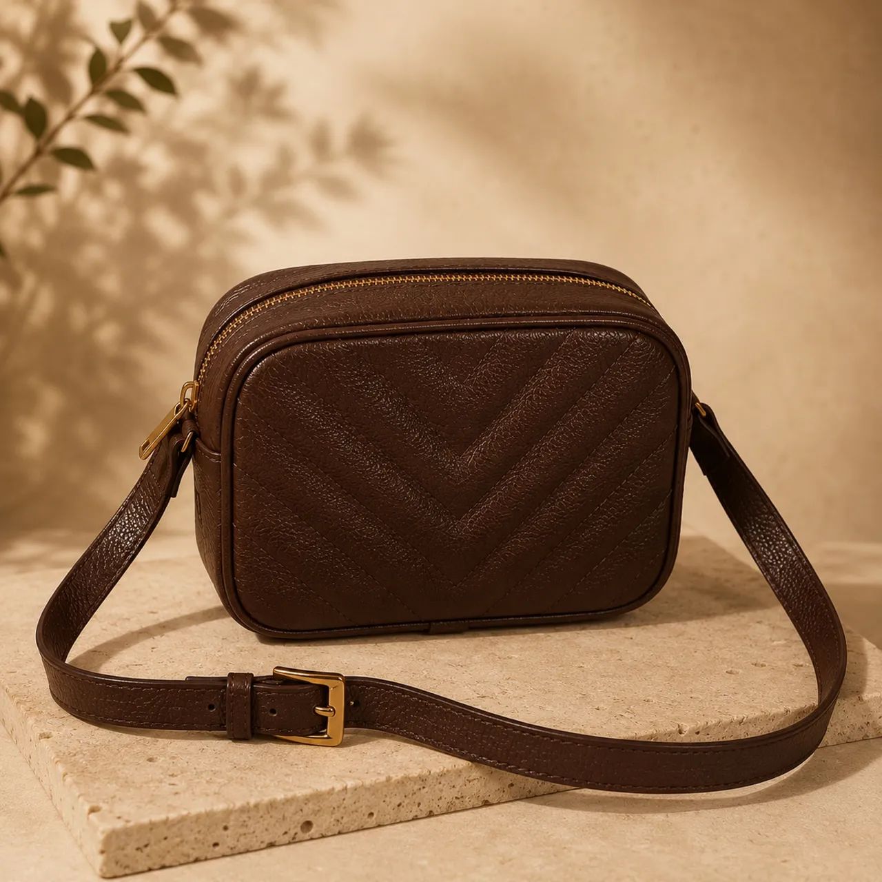 Bolsa Couro legítimo Café  - Foto 2