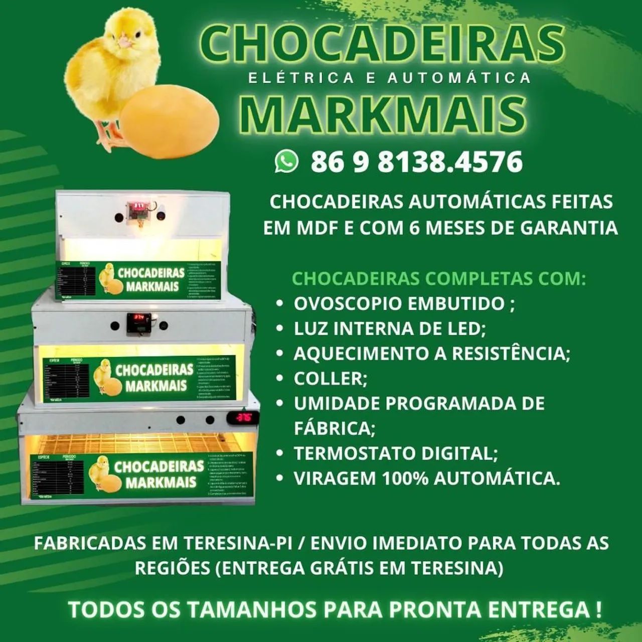 Chocadeiras automáticas- direto da fabrica