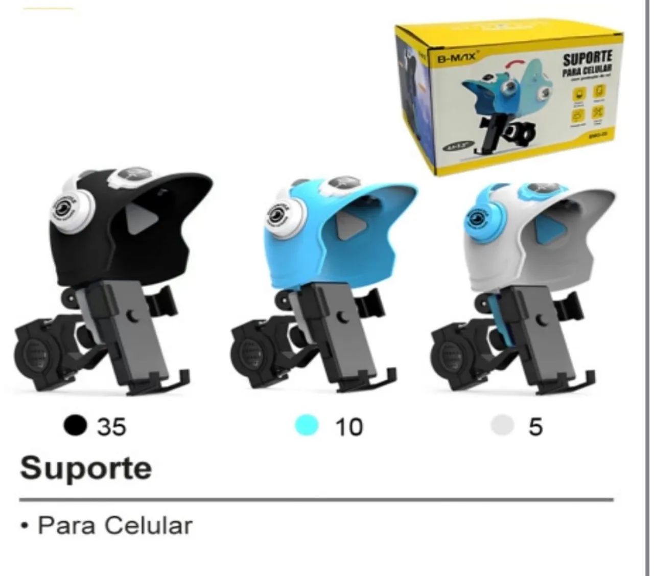 Suporte celular para moto com proteção solar