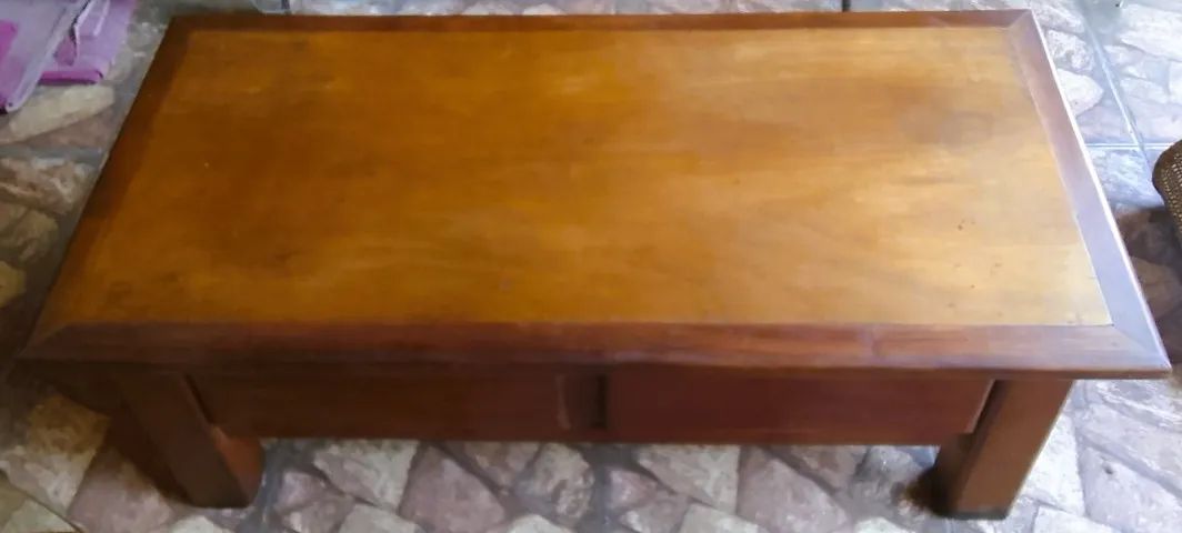 Mesa Centro baixa retangular Estilo Velha Bahia puxadores argola ferro - Foto 4