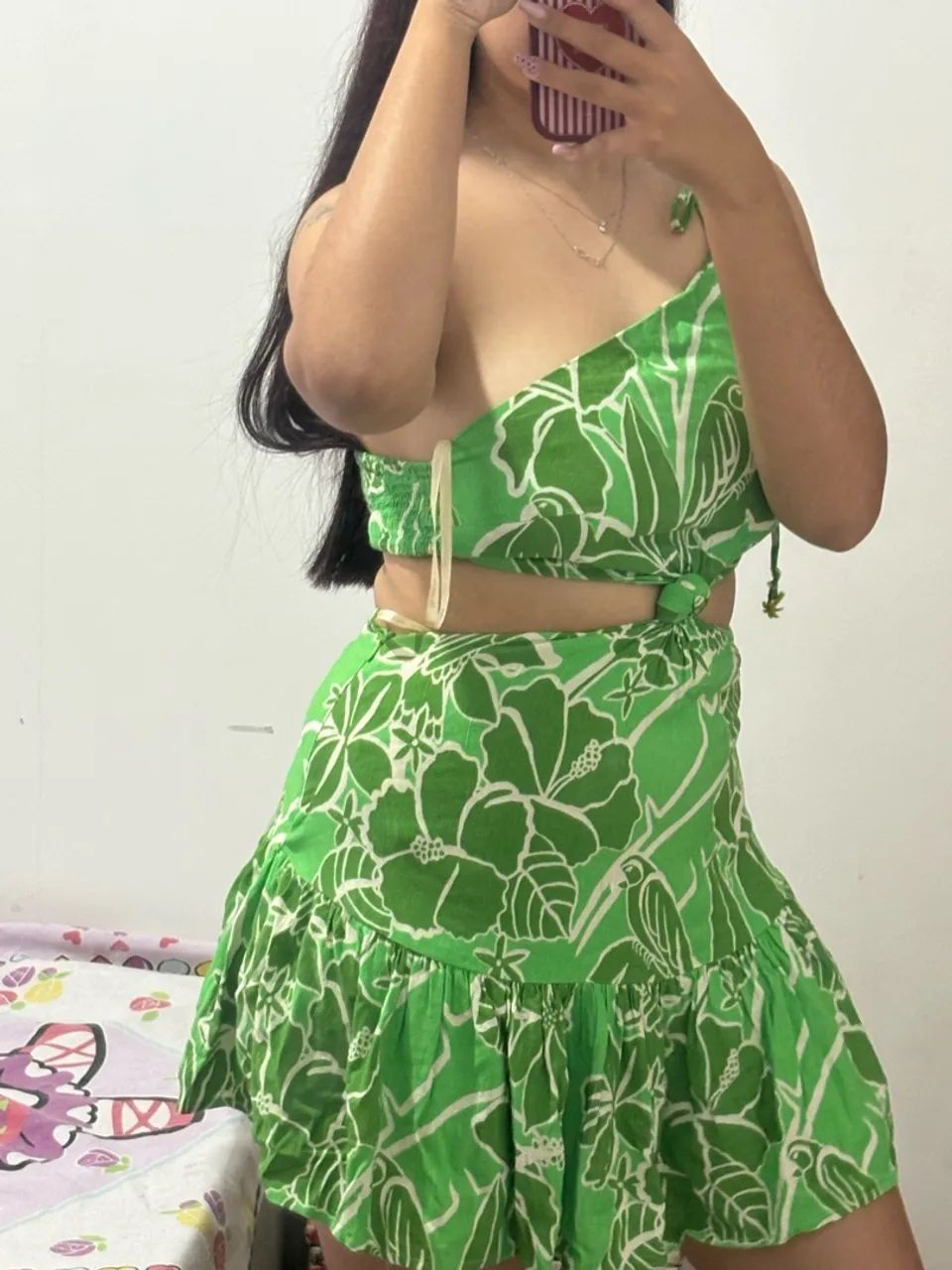 Vestido Farm verde tamanho P