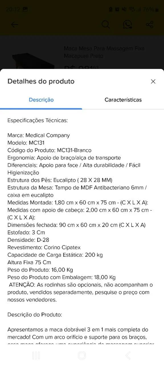 Maca portátil e dobrável, nunca usada!  - Foto 4