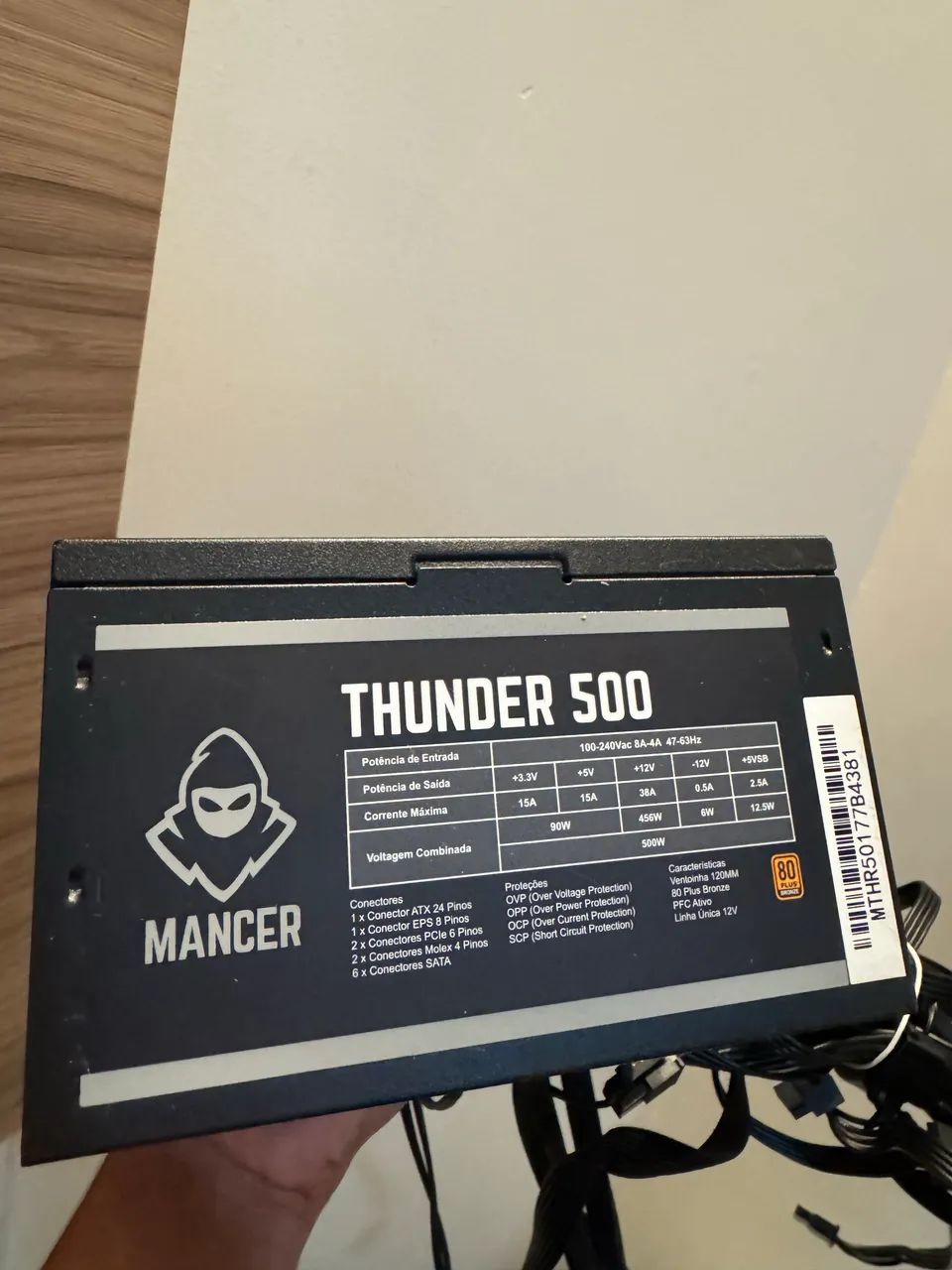 FONTE THUNDER DE 500W E SELO 80 PLUS BRONZE!!!