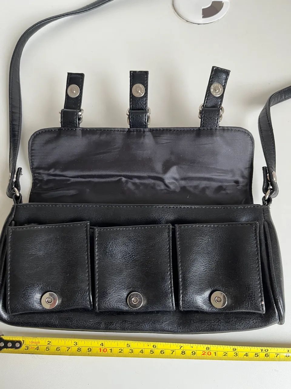 Bolsa preta tipo baguete courinho  - Foto 4