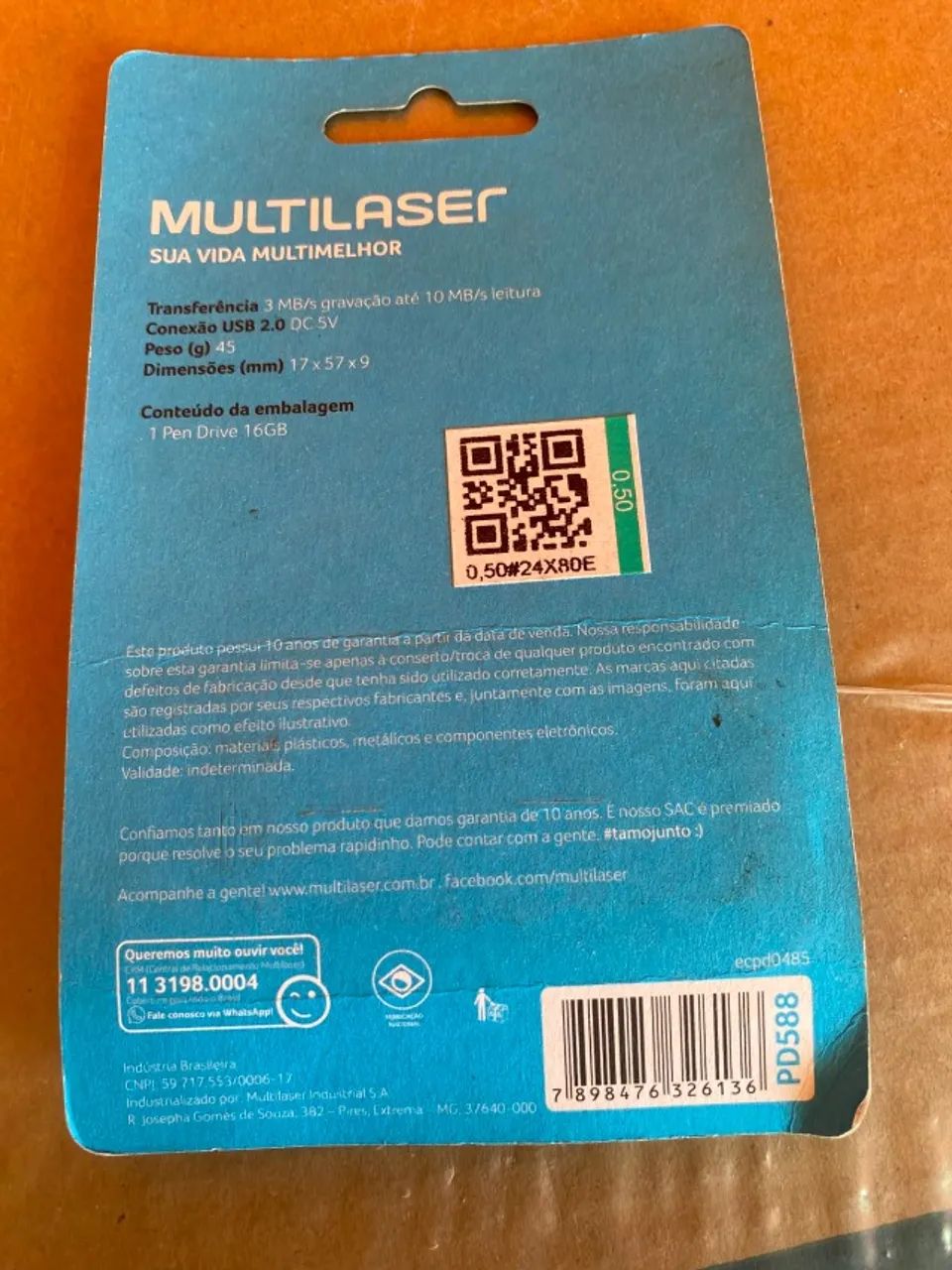 PEN DRIVE 16GB MULTILASER VALOR 50,00 - Foto 2