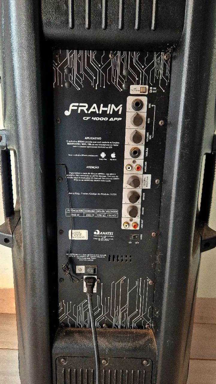 Caixa de Som Amplificada Multiuso Frahm CF 4000 APP, Bluetooth 1600w - Foto 2