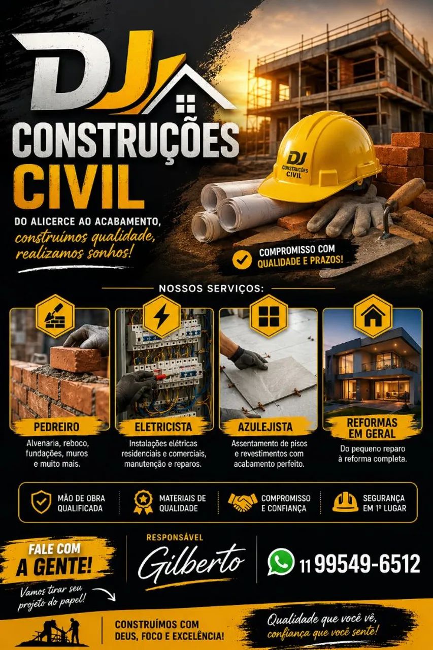 Pedreiro / Eletricista / Azulejista / Reformas em Geral