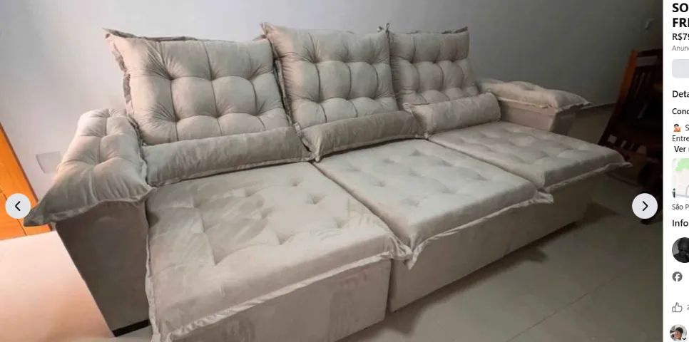 Sofá direto de fábrica, variedade de modelos e tamanhos, trabalhamos com material Suede,