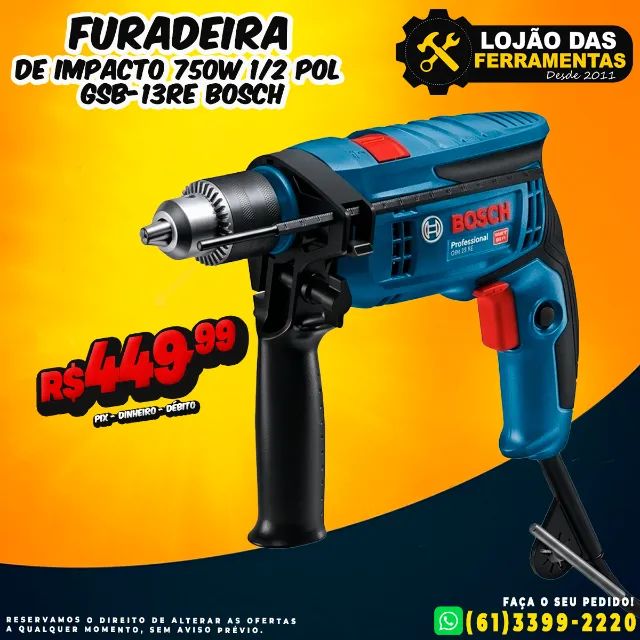 Furadeira de Impacto 750w 1/2 Pol GSB-13RE Bosch