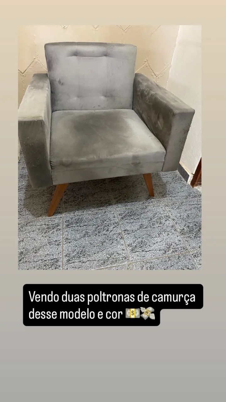 Vendo 2 poltronas de camurça 